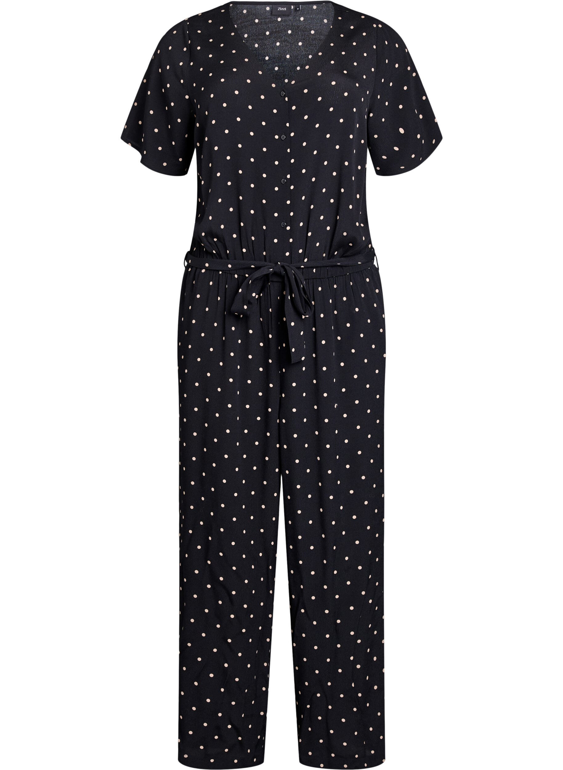 Polkadot jumpsuit met korte mouwen