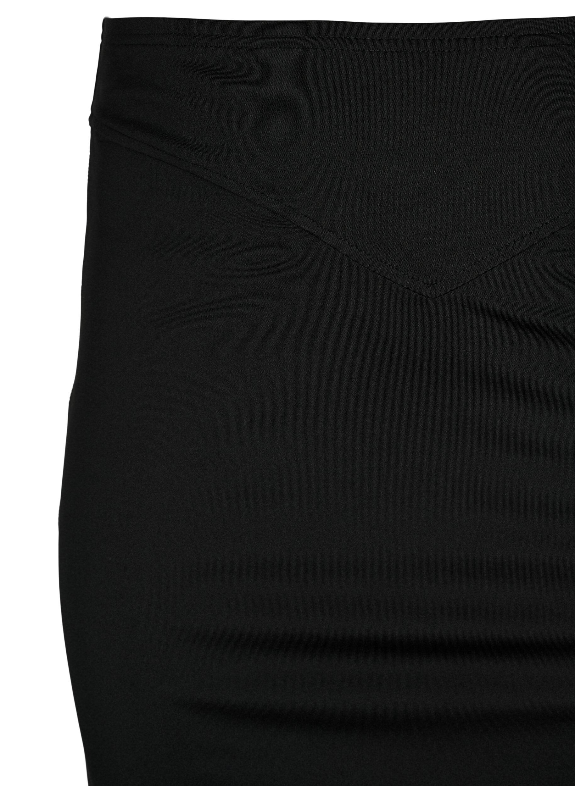 Zizzi Rok met strakke pasvorm met rits aan de zijkant, Black, Packshot image number 2