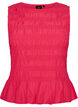 Smocktop met boothals en peplumzoom, Roze, Packshot image number 0