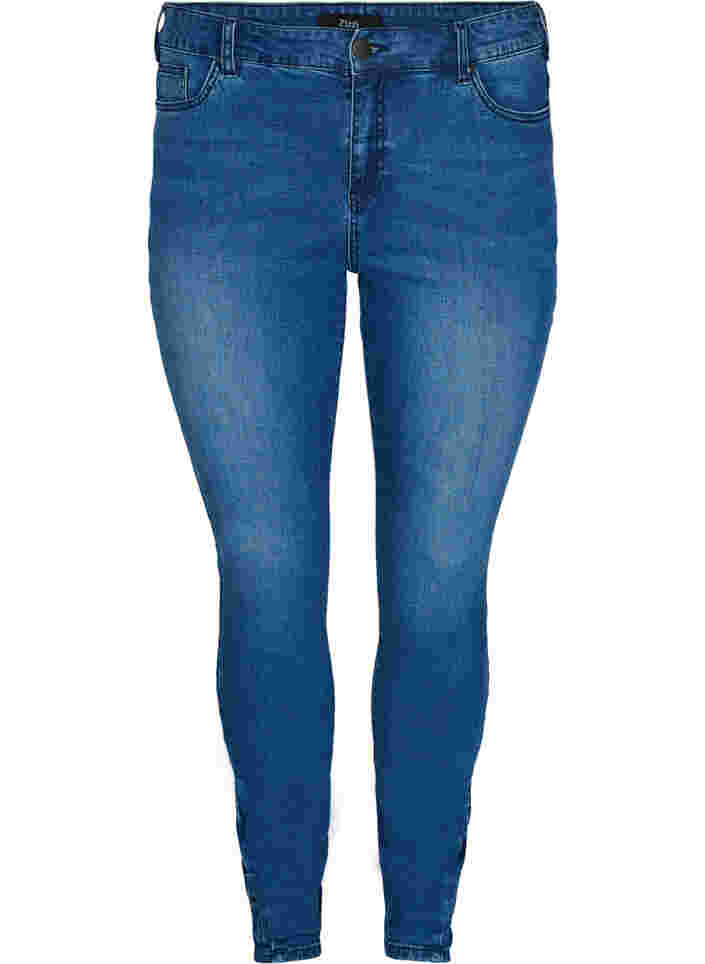 Super slim fit Amy jeans met strikje, Dark blue