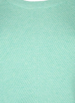 Gemêleerde pullover met zijsplit, Cabbage/White, Packshot image number 2