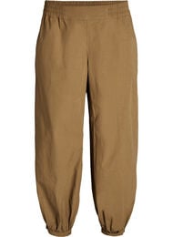 Katoenen balloonbroek met hoge taille, Bruin