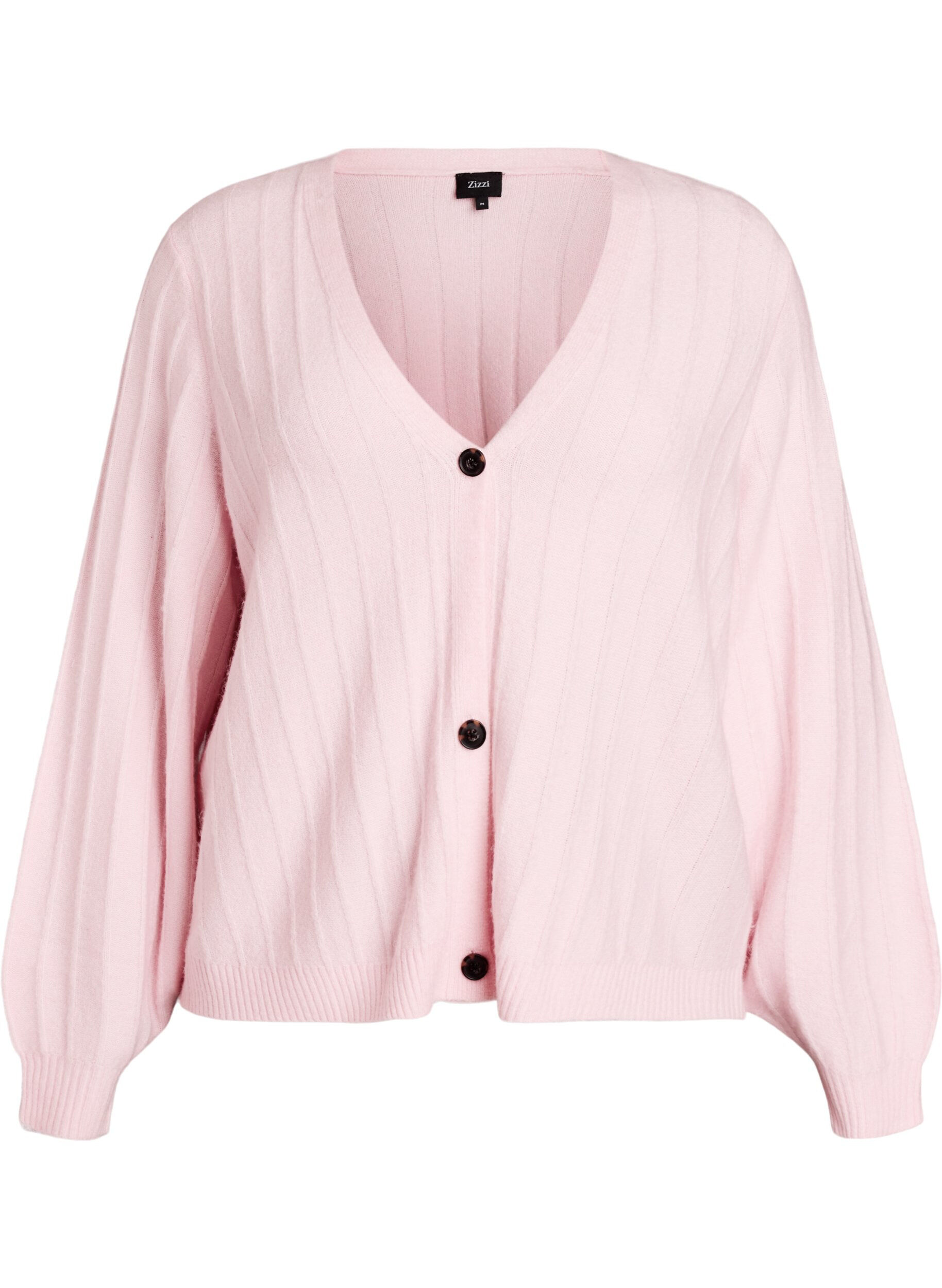 Vest met ribstructuur en ballonmouwen