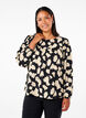 Blouse met lange mouwen, print en strikjes, Zwart, Model image number 0