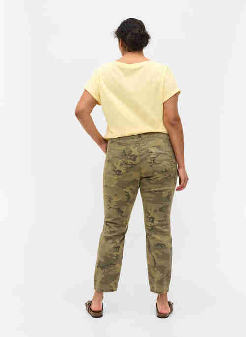 Nauwsluitende broek met camouflageprint