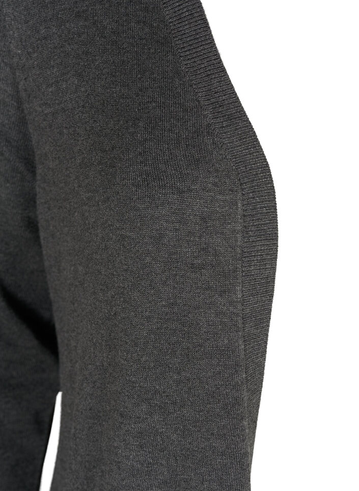 Lang gebreid vest in viscosemix, Grijs, Packshot image number 2