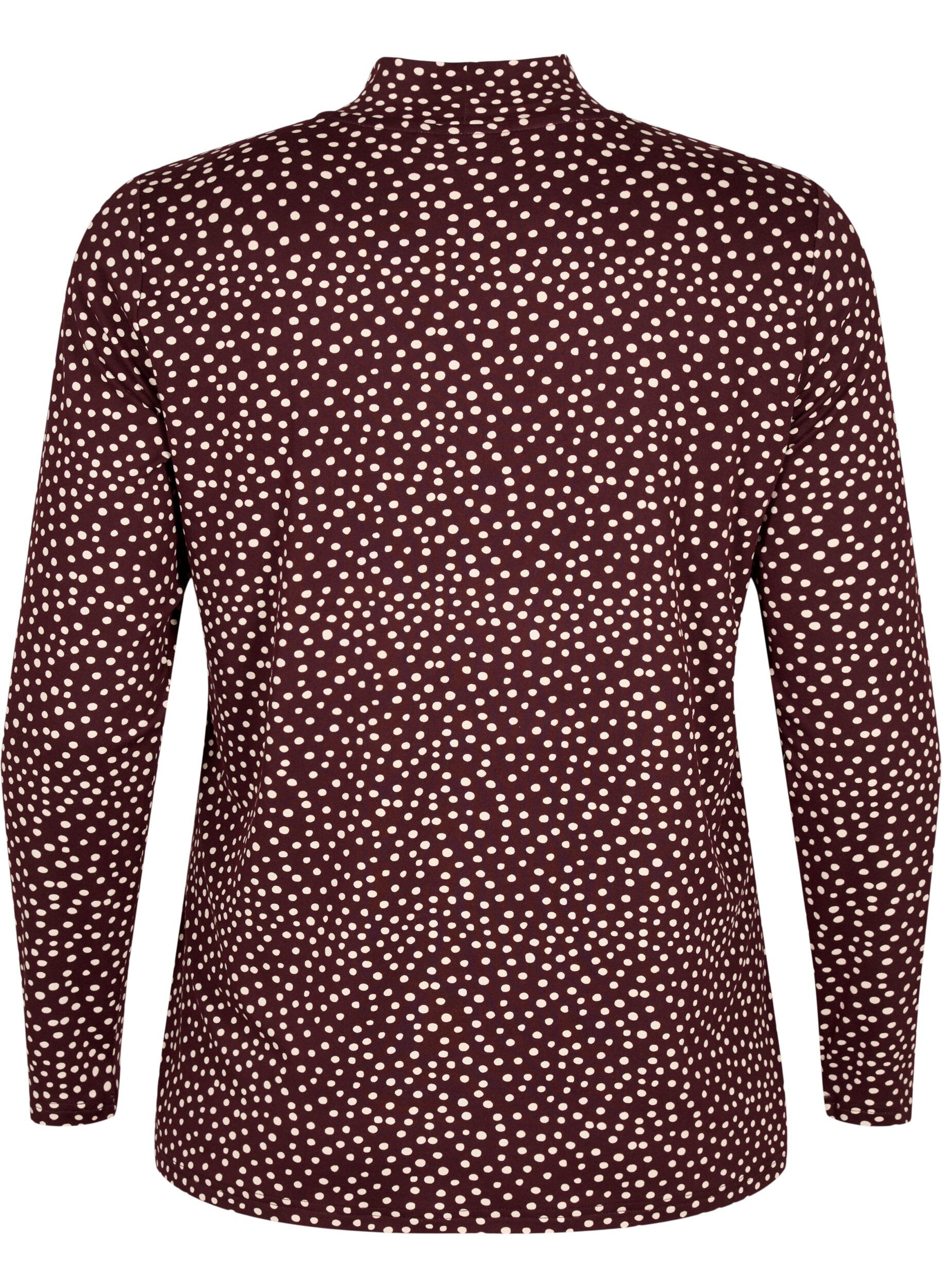 Zizzi FLASH - Blouse met lange mouwen en col, Donker Bordeaux, Packshot image number 1