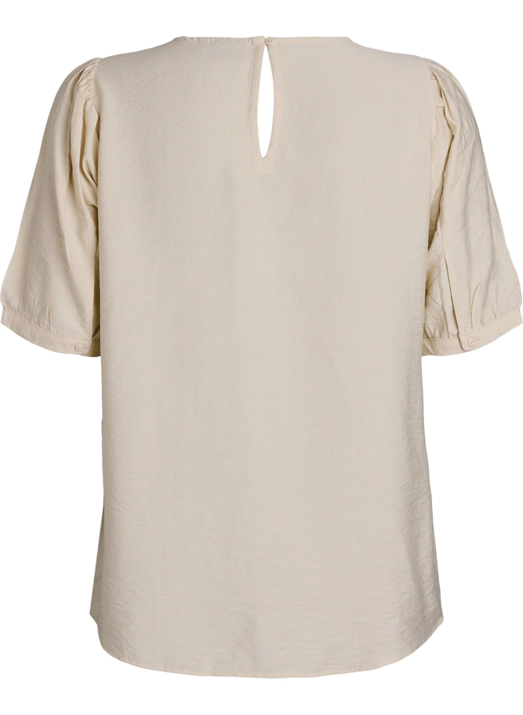 Zizzi Viscose blouse met 1/2 mouwen, Beige, Packshot image number 1