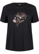 FLASH - T-short met motief, Black R. Gold Flower, Packshot image number 0