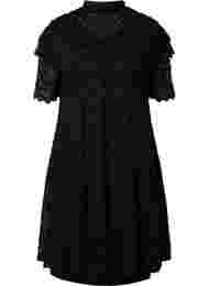 Kanten jurk met 2/4 mouwen, Black
