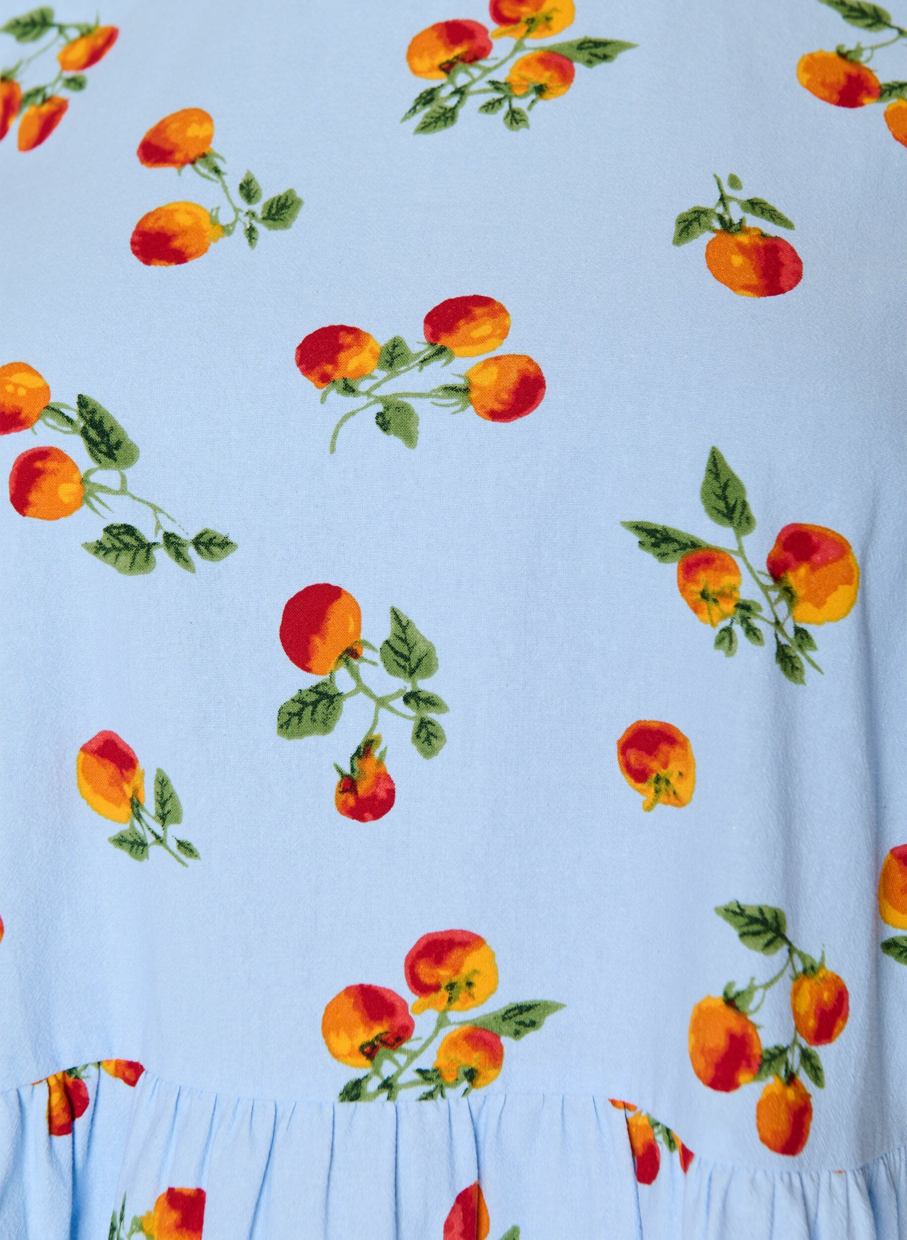 ZizziKatoenen blouse met tomatenprint en peplum, Blauw, Packshot image number 2