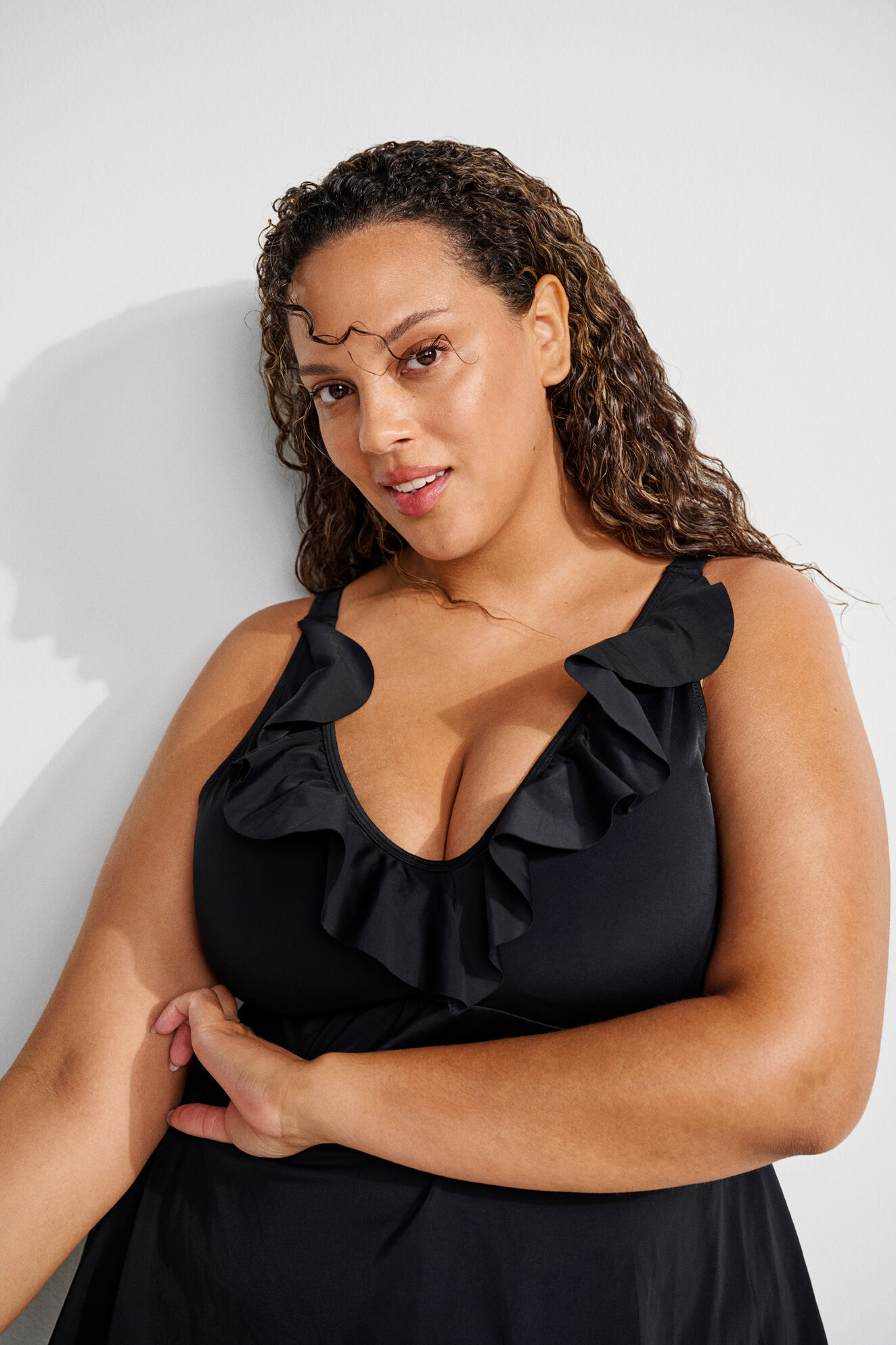 Zizzi Badpak met ruches, , Model