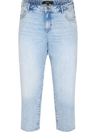 Cropped Vera jeans met studs, Light blue denim