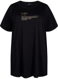 Oversized slaap t-shirt van biologisch katoen, Black W. coffee