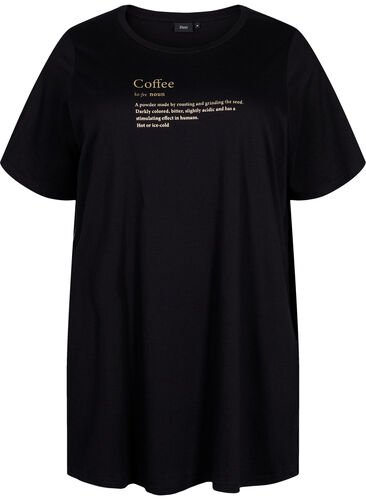 Oversized slaap t-shirt van biologisch katoen, Black W. coffee, Packshot image number 0