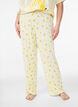 Pyjamabroek in zachte jersey met hoge taille en fruitprint, Geel, Model image number 2