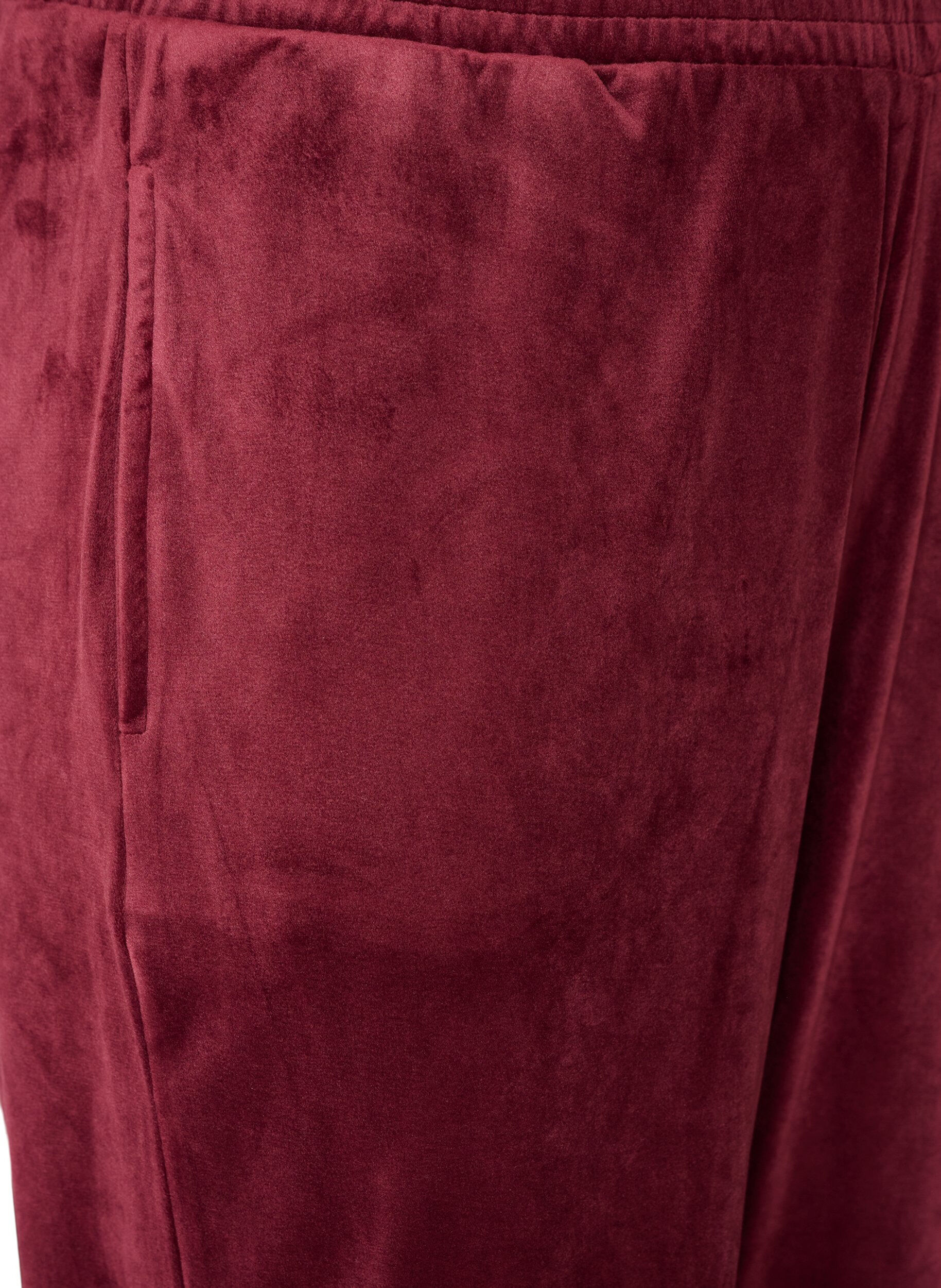 ZizziLosse velourbroek, Rood, Packshot image number 2