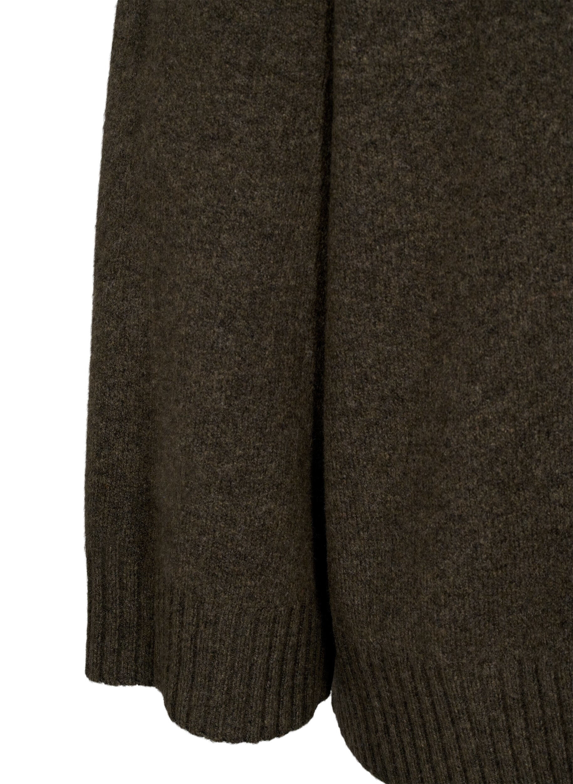 Zizzi Gebreide blouse met col, Sea Turtle Mel., Packshot image number 3