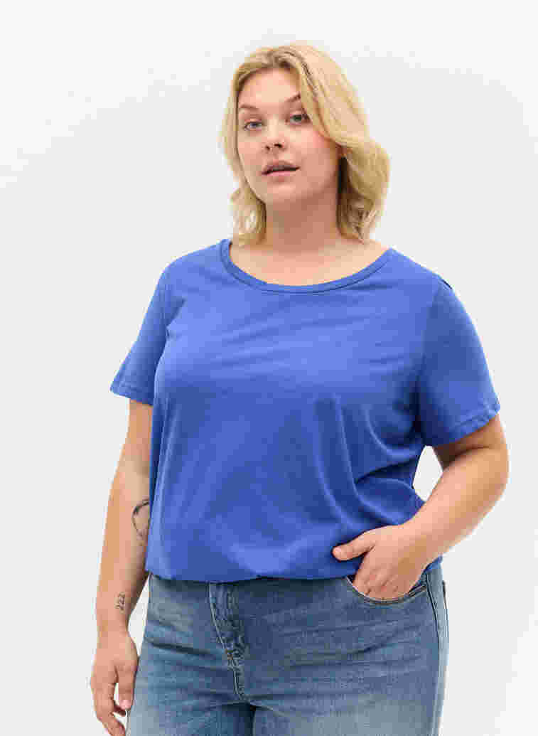 T-shirt met korte mouwen en een ronde hals, Dazzling Blue MB, Model