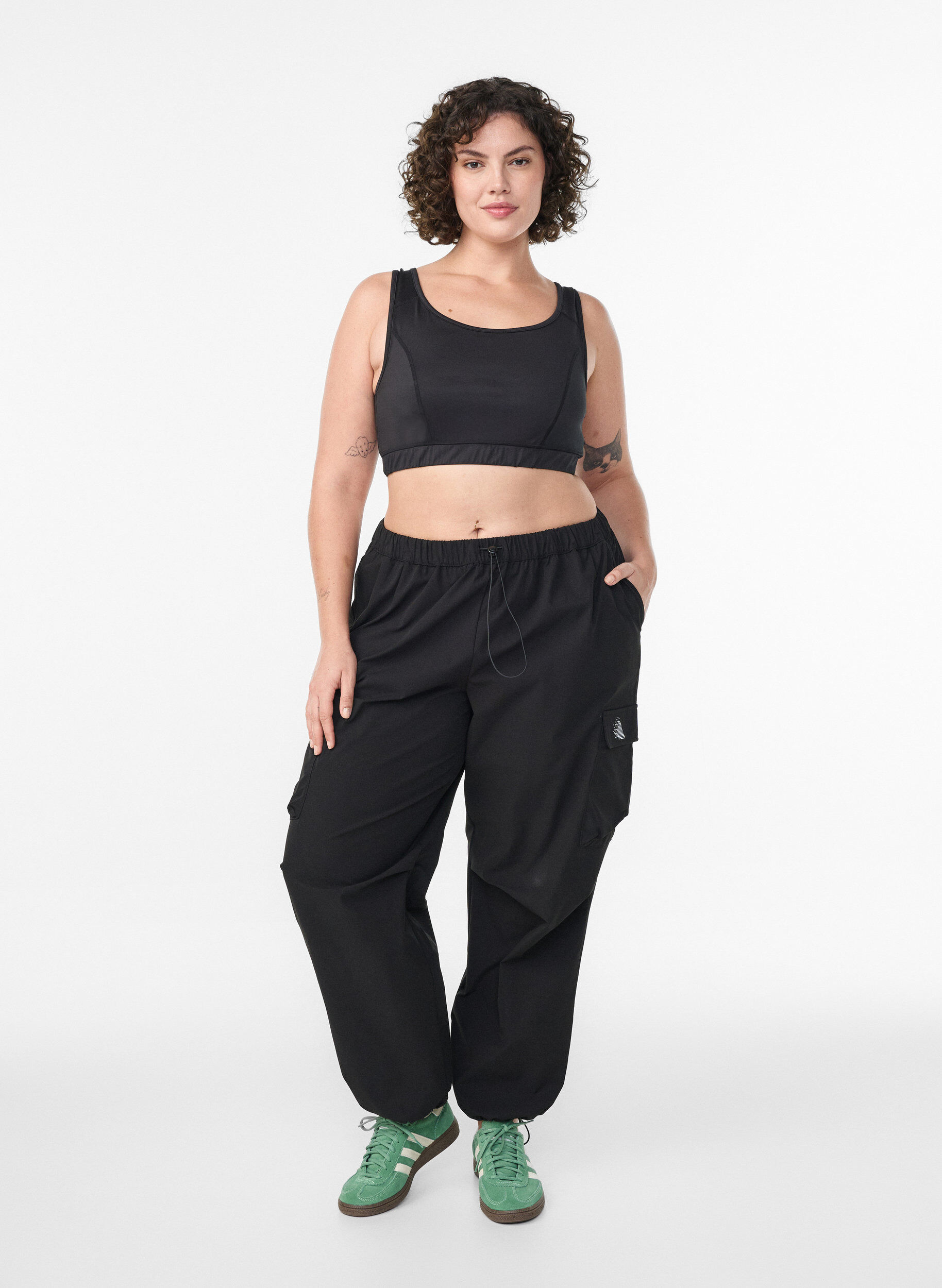 ZizziSport-bh met racerback, Zwart, Model image number 1