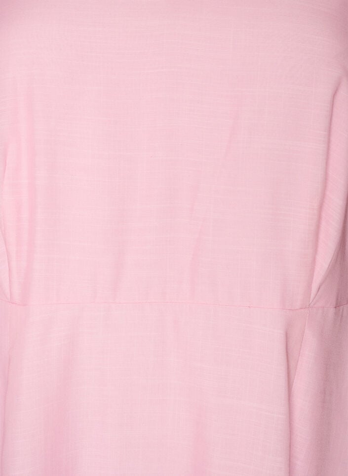 Midi-jurk met een empirelijn en bloemenprint, Roze, Packshot