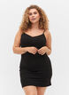 Lang basic katoenen topje, Zwart, Model image number 0
