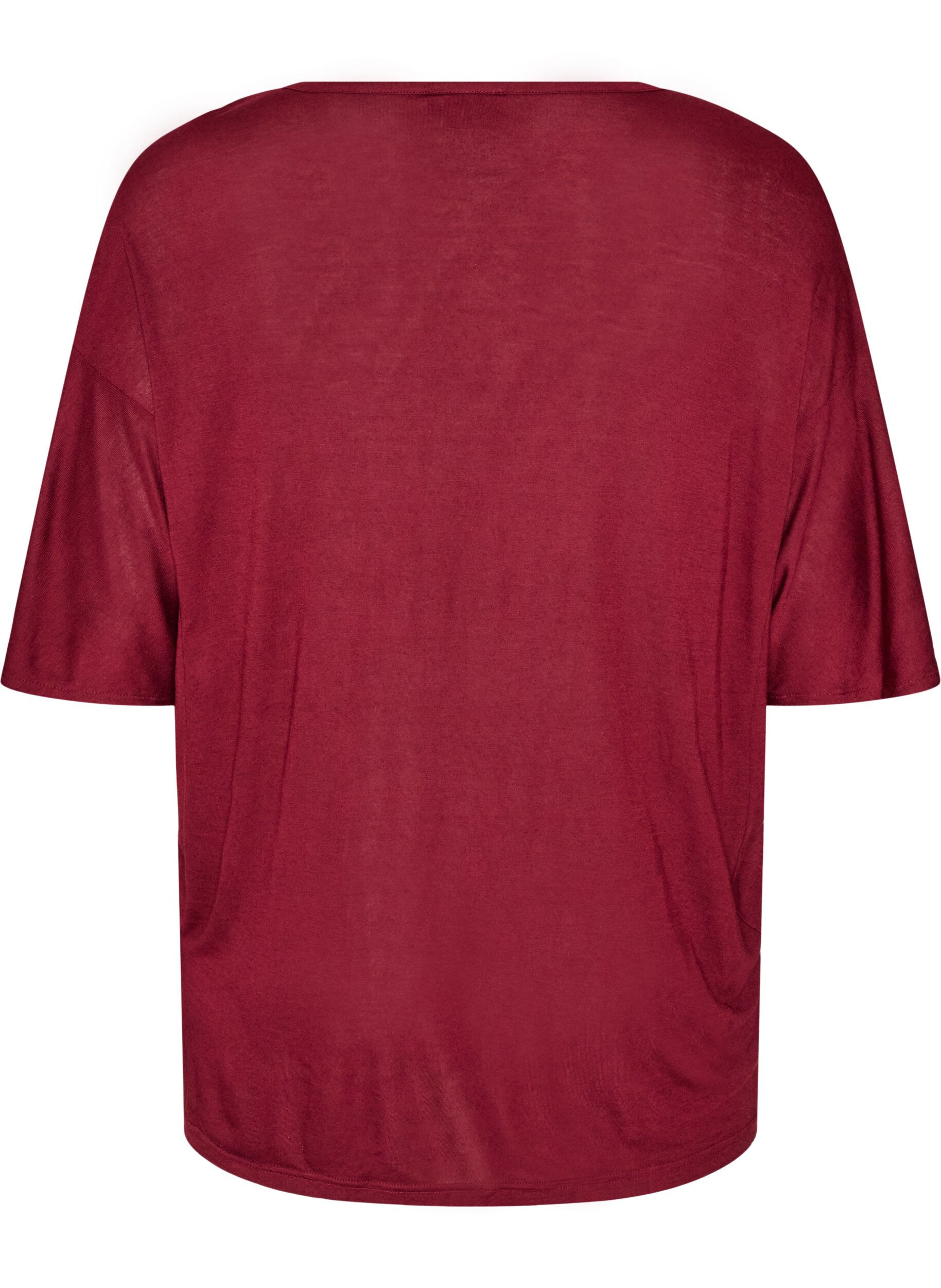 ZizziLosse pasvorm T-shirt in viscose jersey, Rood, Packshot image number 1