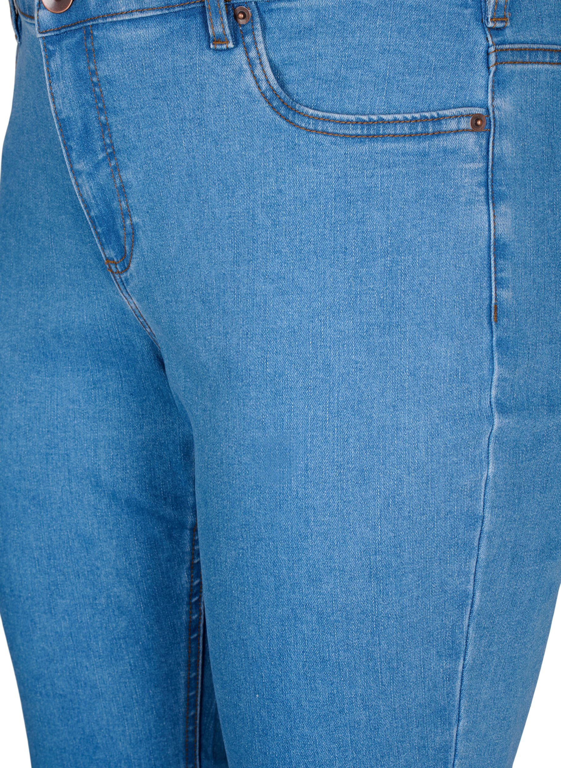 Zizzi Slim fit Emily jeans met parels, Light Blue, Packshot image number 2