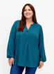 Effen blouse met v-hals, Deep Teal, Model image number 0