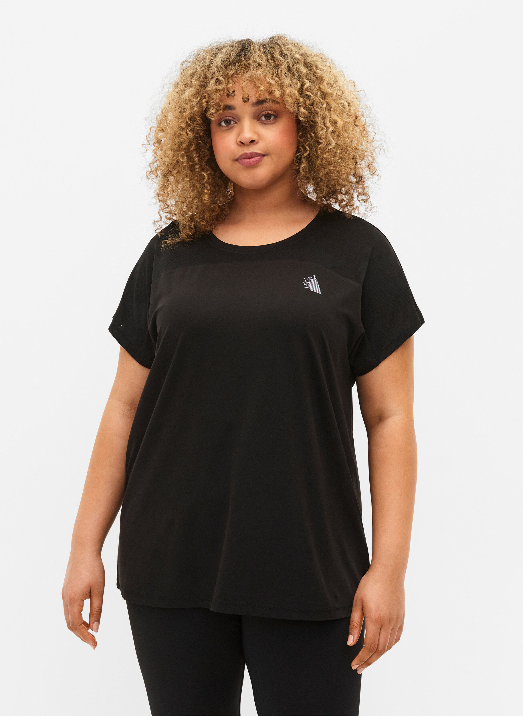 Zizzi Trainings-T-shirt met ronde hals, Black, Model image number 0