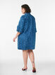 Denimjurk met bloemenprint en borstzakken, Blauw, Model image number 2