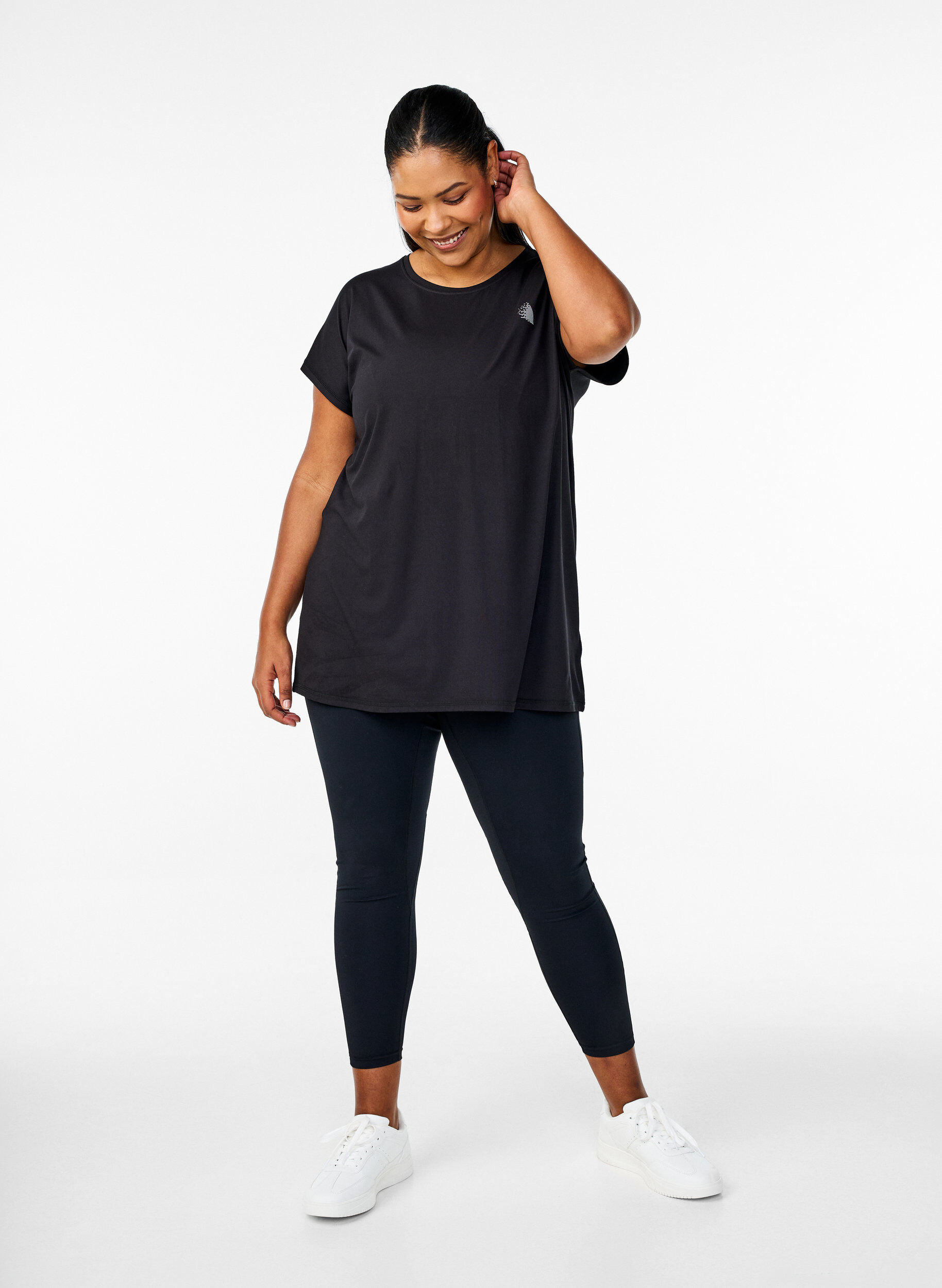 ZizziLang workout T-shirt, Zwart, Model image number 1