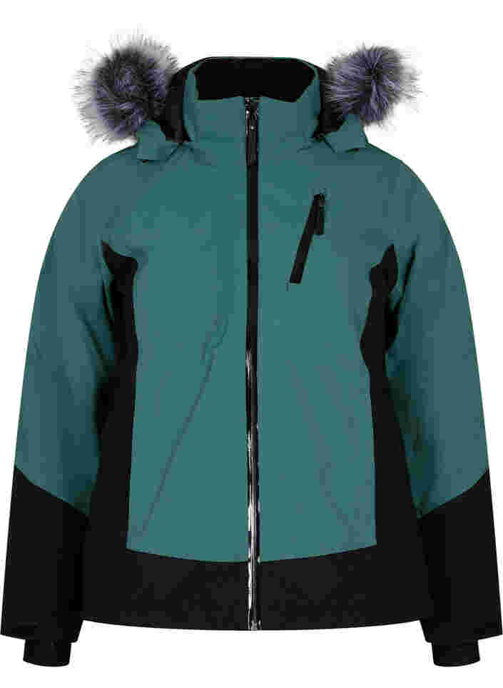 Ski jas met afneembare capuchon, Mallard Green Comb, Packshot