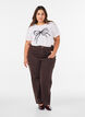 T-shirt van biologisch katoen met decoratief motief, Wit, Model image number 1