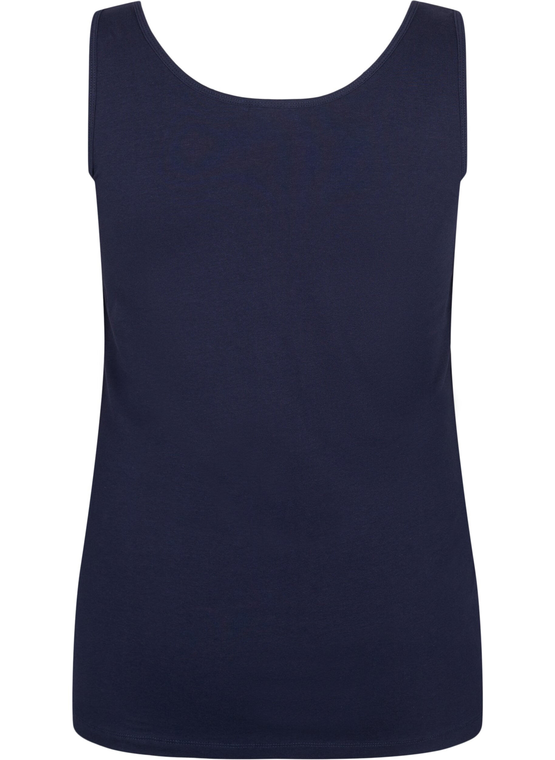 Zizzi Effen basic top in katoen, Blauw, Packshot image number 1