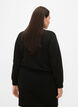 Effen blouse met textuur, Black, Model image number 1