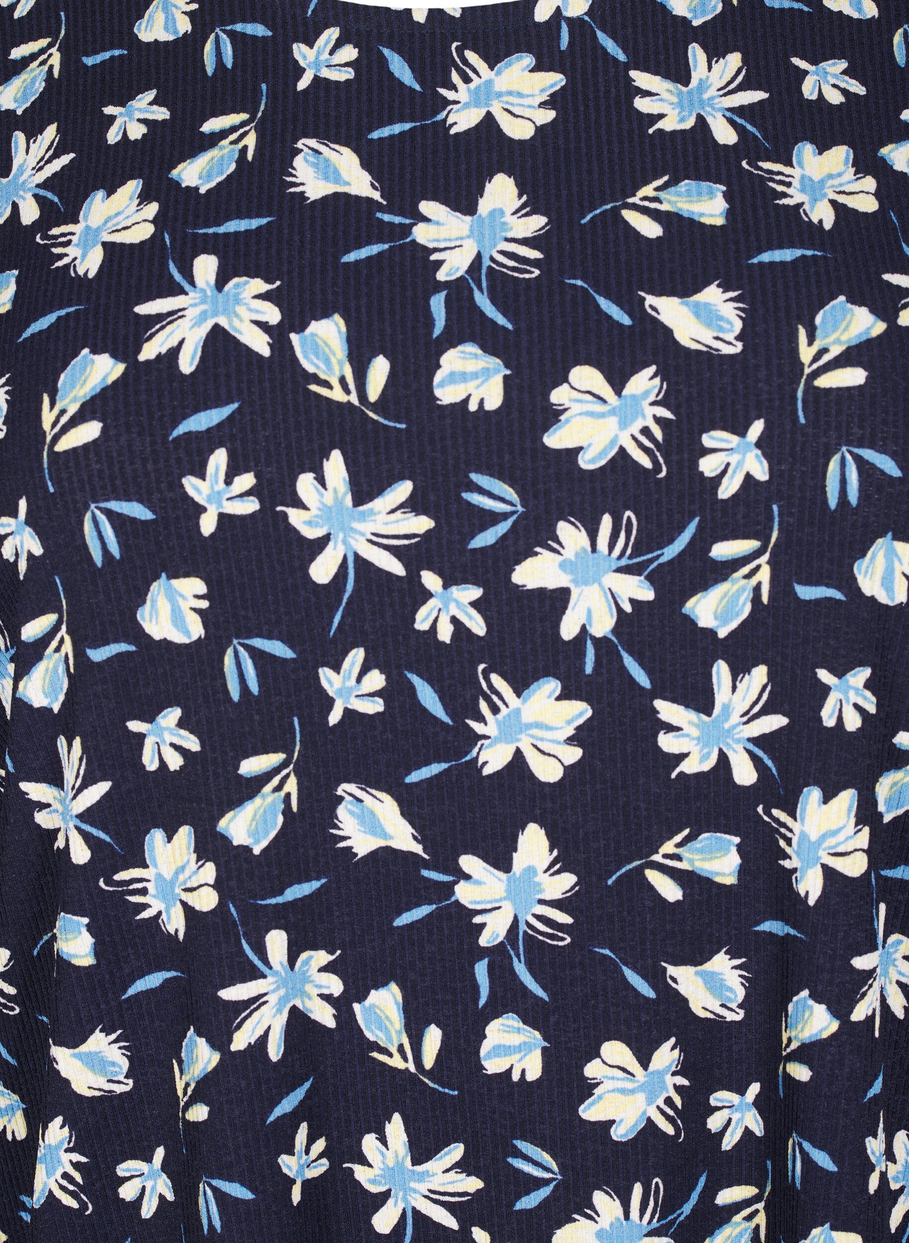 Zizzi Blouse met lange mouwen en bloemenprint, Blauw, Packshot image number 2