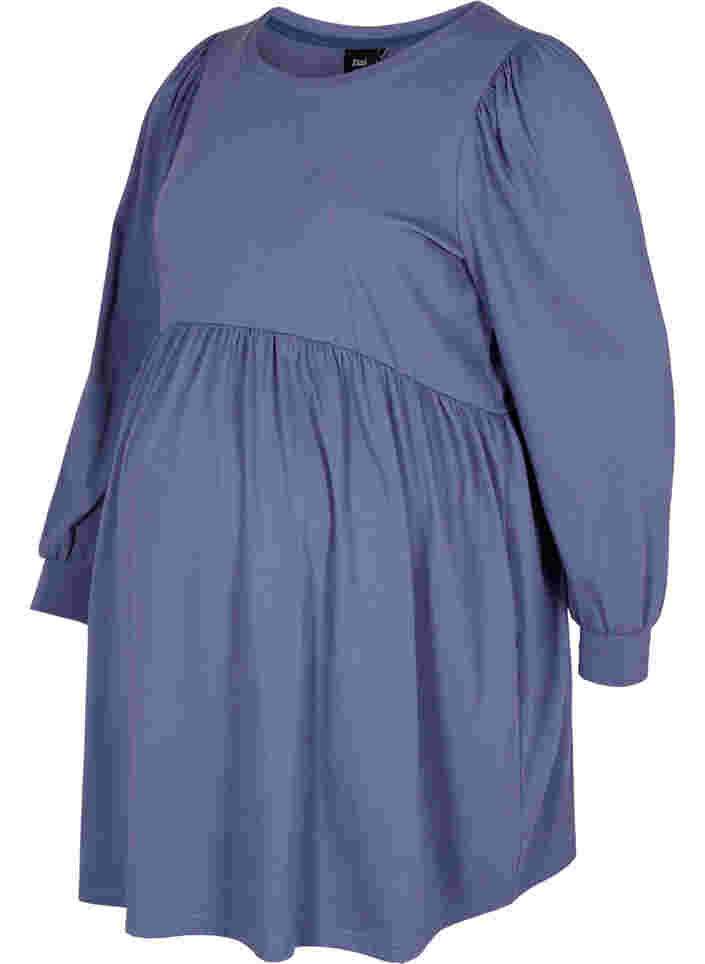Zwangerschapstuniek met pofmouwen, Nightshadow Blue, Packshot image number 0