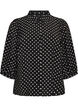 Shirt met stippenpatroon en 3/4-mouwen, Zwart, Packshot image number 0