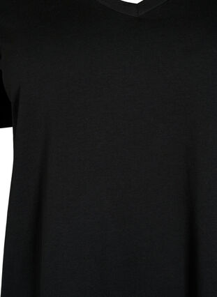 2-pack t-shirt met v-hals, Black / Black, Packshot image number 2
