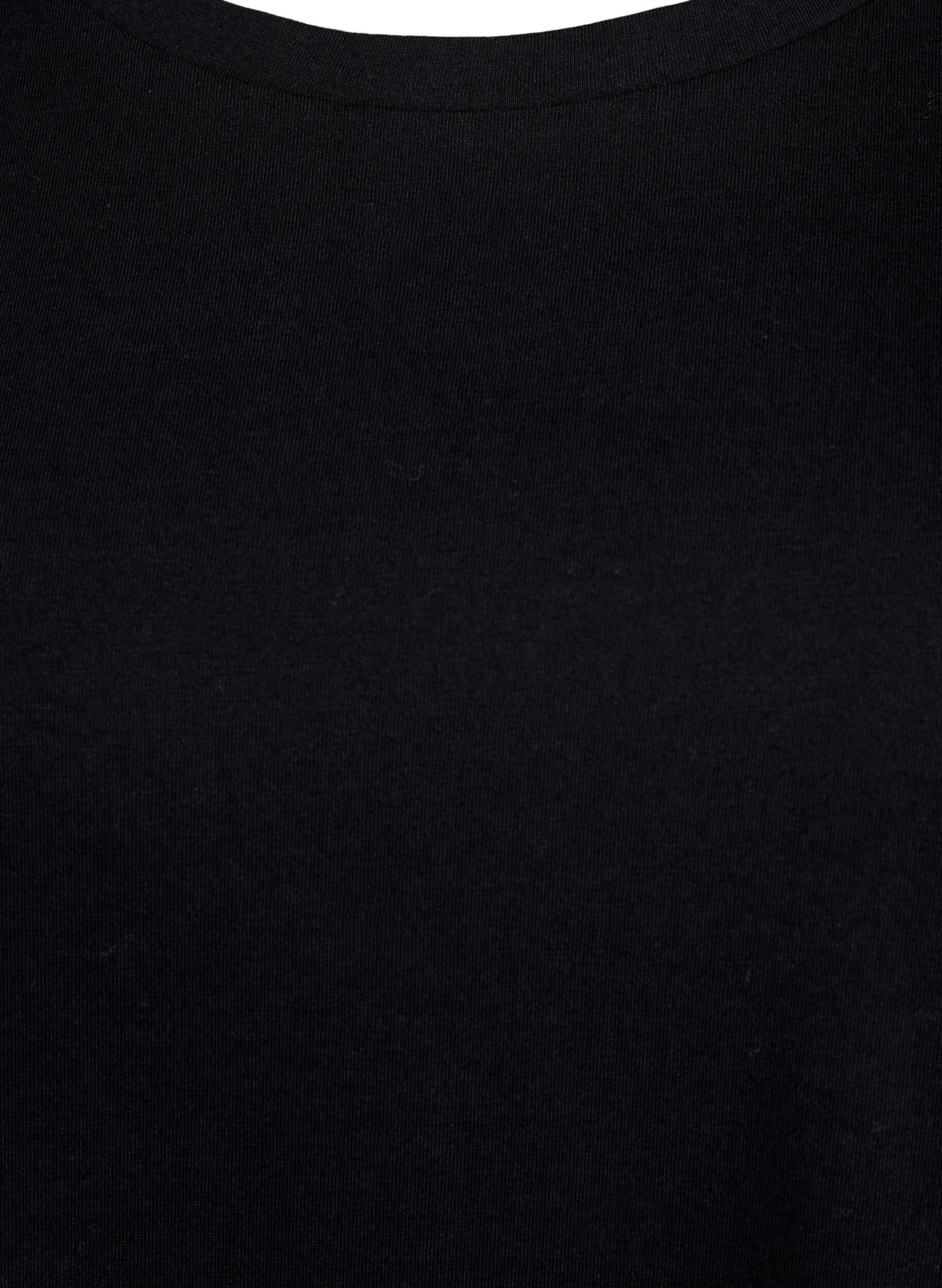 Zizzi T-shirt met mouwen van broderie anglaise, Zwart, Packshot image number 2