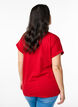 T-shirt met korte mouwen van katoenmix, Rood, Model image number 2