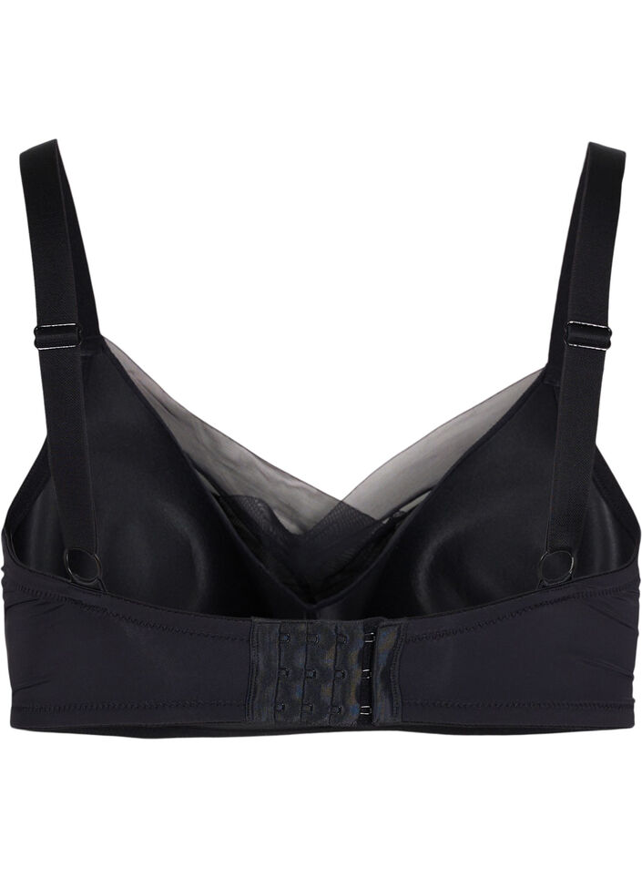 Beha met mesh en padded cups, Black, Packshot image number 1