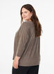 Jersey blouse met 3/4 mouwen, Bruin, Model image number 2