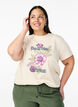 Katoenen T-shirt met print, Beige, Model image number 0