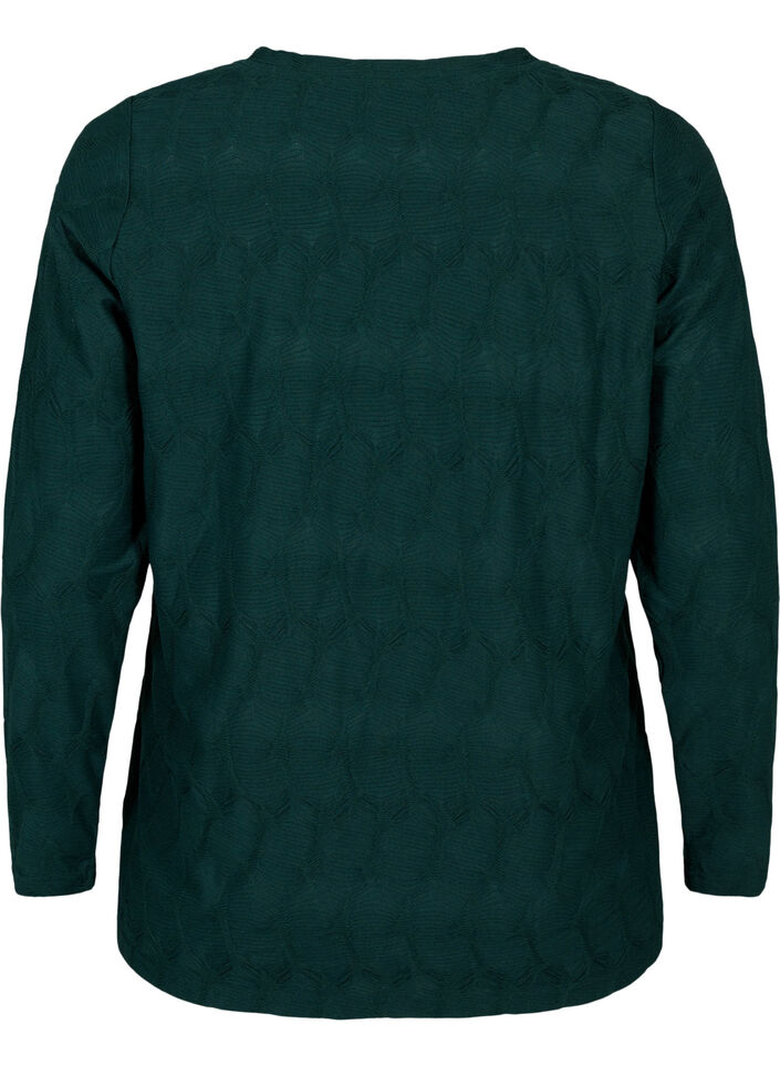 FLASH - Blouse met lange mouwen en structuur, Scarab, Packshot image number 1