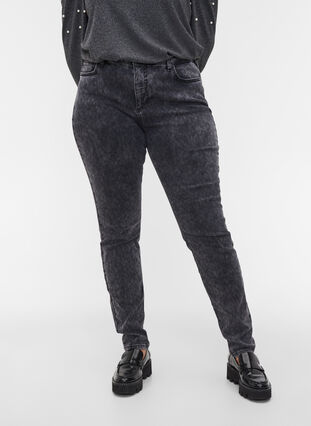 Amy jeans met hoge taille, Grey Denim, Model image number 2