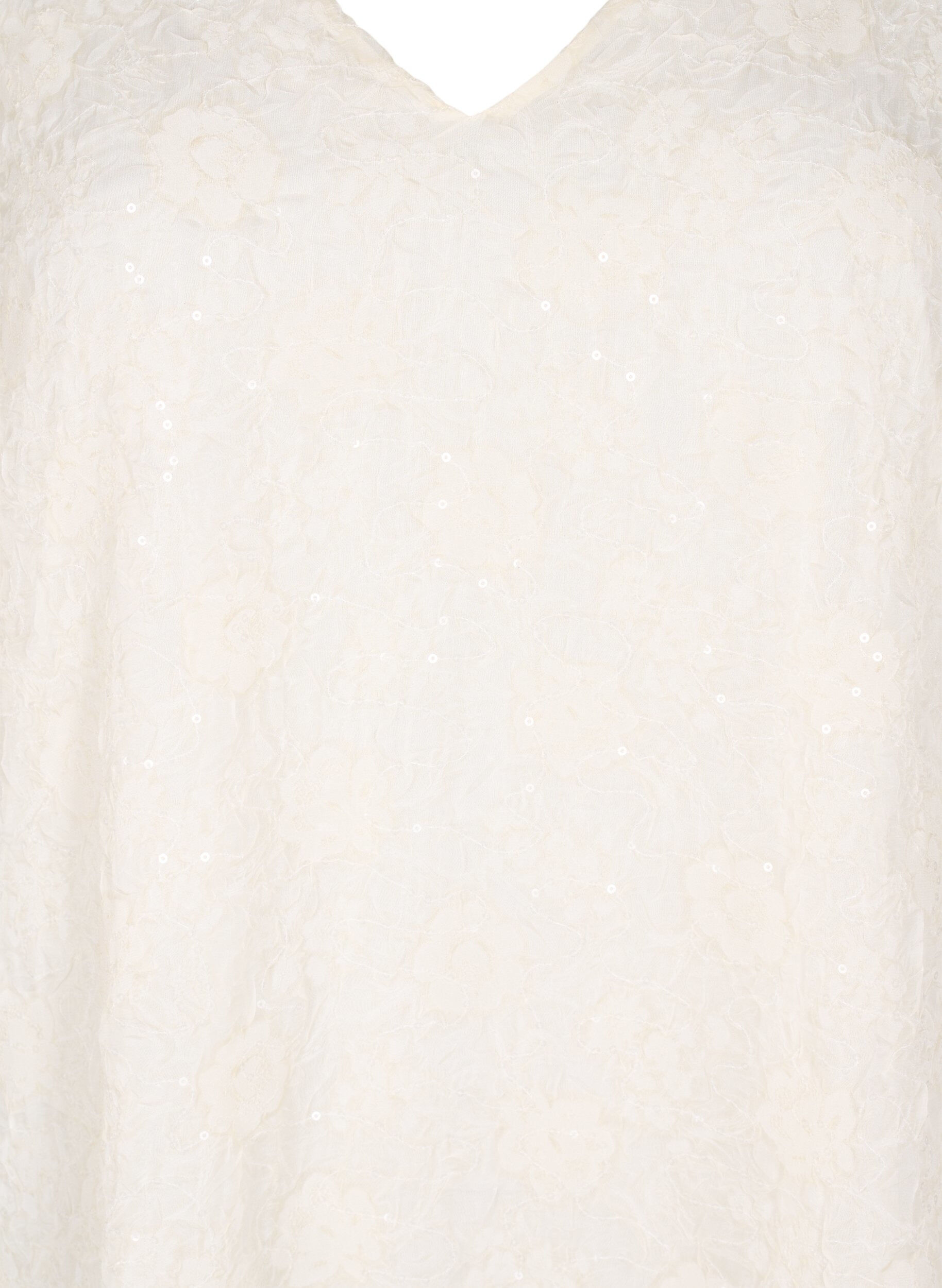 Zizzi Korte feestjurk met pailletten, Vanille, Packshot image number 2