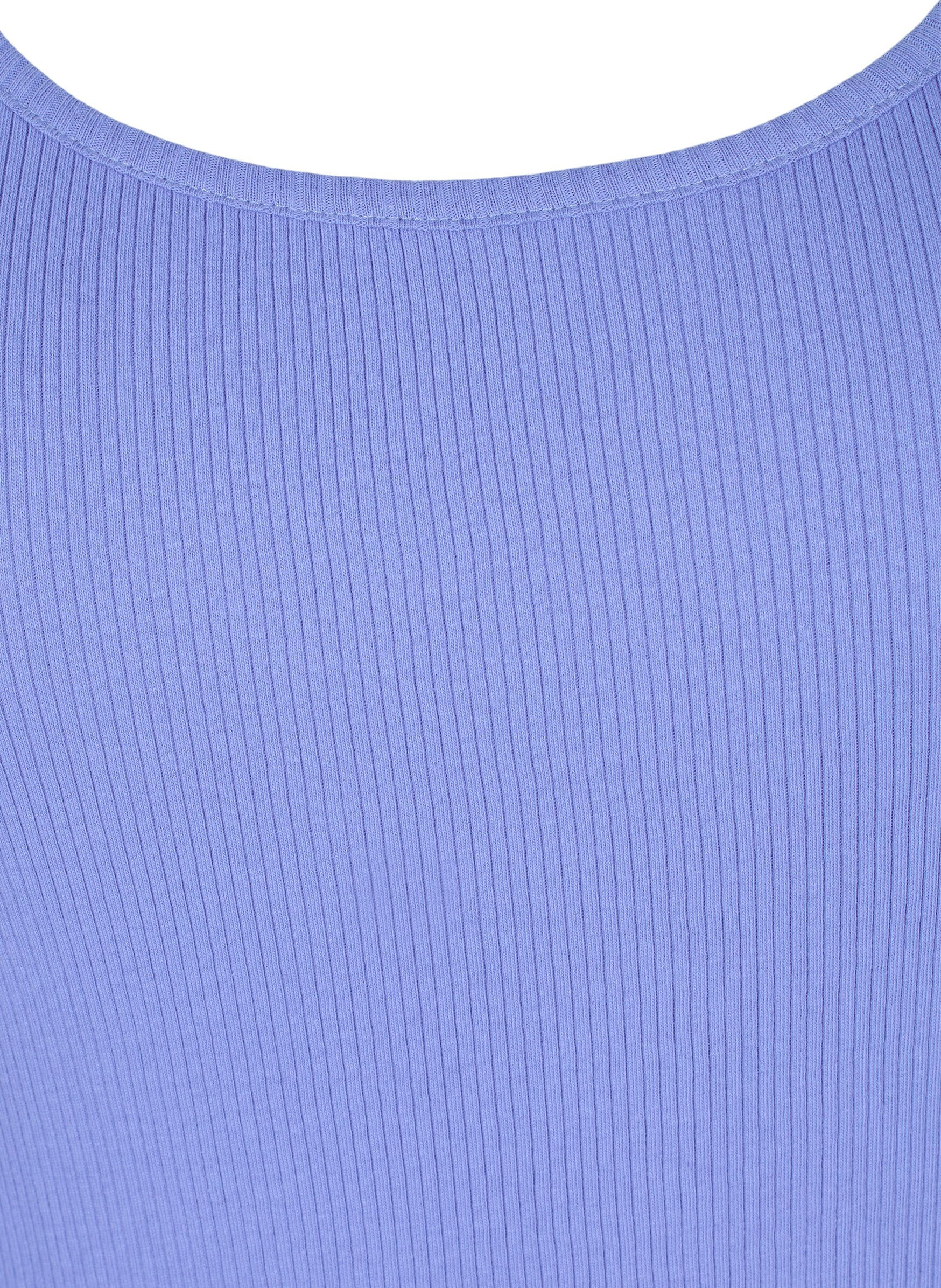 Zizzi 2-pack basic tanktops in rib, Ultramarine/White, Packshot image number 2