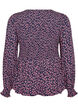 Blouse met gesmokte top en bloemenprint, Blauw, Packshot image number 1